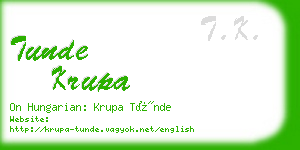 tunde krupa business card